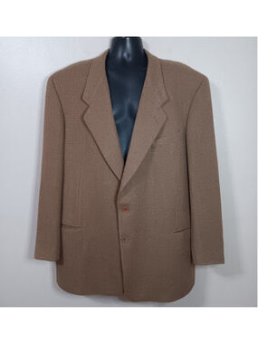 VTG Giorgio Armani Italy Brown Wool Sport Coat Jacket Blazer Size 46 R